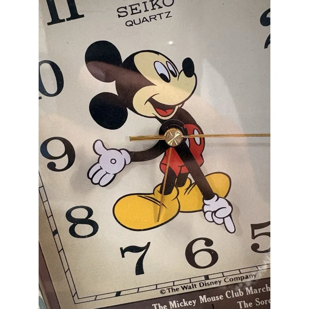 Seiko Japan Disney Mickey Mouse Clock Alarm Quartz Musical Tested Works READ